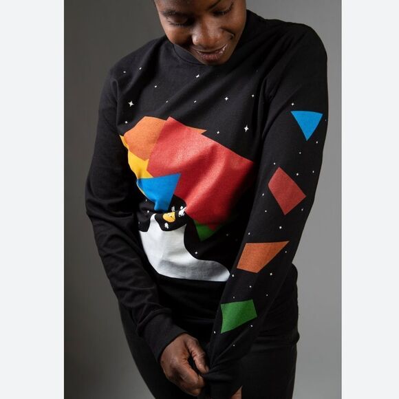 Obsidiopolis Art Deco Colorful Graphic Long Sleeve Shirt - Picture 2 of 5